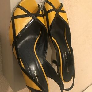 Black and yellow sandals